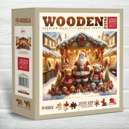 Medinė dėlionė „Kalėdinės mugės“ 1010 detalių Wooden City