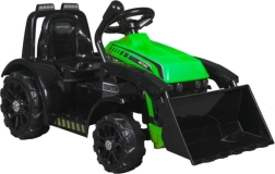 Electric kids' tractor with loader and horn – green