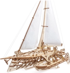 Ugears 3D medinė mechaninė burlaivio modelio konstrukcija Merihobus – trimaranas