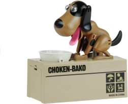 Dog piggy bank brown