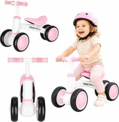Trike Fix Tiny V2 rožinis vaikiškas balansinis keturratis (su 4 ratais)