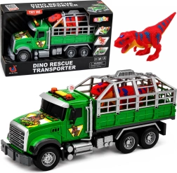 Vaikiškas dino transporteris – sunkvežimis su narvu, garsais ir šviesomis 36 cm – 1 vnt.