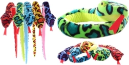 Colorful plush snake 105 cm - 1 piece