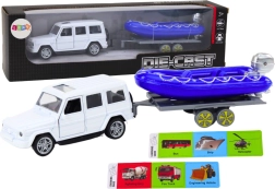 Visureigis su priekaba ir motorine valtimi