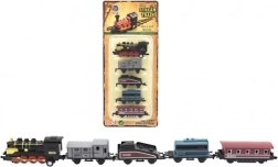 Traukinukas su vagonais, 5 vnt., metalas/plastikas, 8 cm, su atgalinio įtempimo mechanizmu