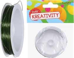 Green decorative floral wire, 0.4 mm, 30 m