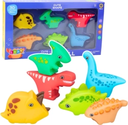 Guminių vonios žaislų rinkinys Dino World, 6 vnt.