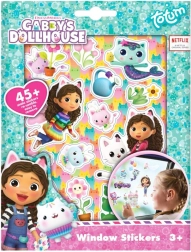 GABBY'S DOLLHOUSE langų lipdukai – pakartotinai naudojamos lipnios etiketės