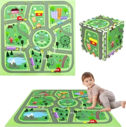 Humbi putų kilimėlis Miesto gatvės 90 × 90 cm, 9 dalys