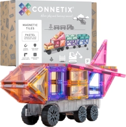 Connetix Pastel Transport Pack magnetinės kaladėlės 50 dalių