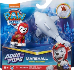 Paw Patrol Aqua Pups – figūrėlė Maršalas ir delfinas su judančia uodega