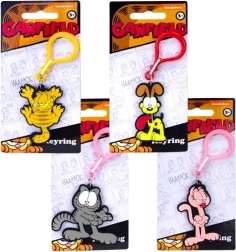 Garfield 2D PVC raktų pakabukas – 4 motyvai