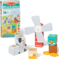 Medinės magnetinės konstravimo kaladėlės Blockables Ūkis 16 vnt. MELISSA & DOUG