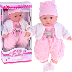 Interaktyvus minkštas kūdikio tipo lėlytė 40 cm su garsais