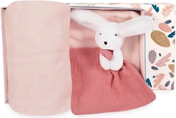 Gift Set Happy Bunny: Blanket and Pink Cuddle Toy
