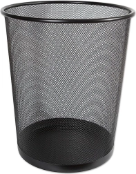 Metal waste bin, small, black