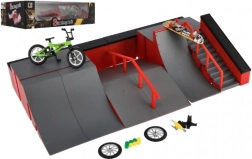 Skateparkas – pirštų riedlentės ir BMX rinkinys su rampomis ir priedais