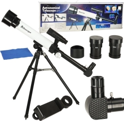 Vaikiškas astronominis teleskopas su stovu ir kompasu