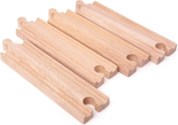 Ilgos tiesios BIGJIGS RAIL 21 cm bėgiai – 4 vnt.