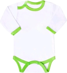 New Baby Infant Bodysuit with Green Trim