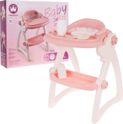 Maitinimo kėdutė lėlėms su priedais, 7 dalys, 3+