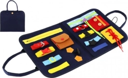 Edukacinė veltinio motorinė lenta su užtrauktukais, sagomis ir sagtimis 24 × 27 × 4 cm