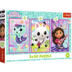 Dėlionė 3x50 – Gabby’s Dollhouse: Susipažinkite su Gabby ir kačiukais