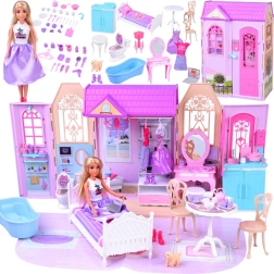 Sulankstomas lėlių namelis su lagaminėliu ir lėle ANLILY