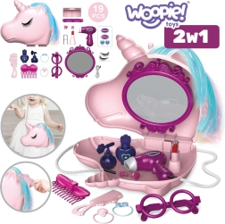 Kids’ vanity 2-in-1 beauty salon in a handbag unicorn woopie