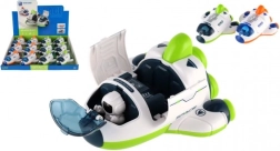 Plastikinis kosminis erdvėlaivis su astronautu, varomas inercija