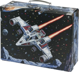 Sulankstomas mokyklinis lagaminėlis „Pixel Space“ su metalinėmis detalėmis