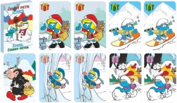 Juodasis Petras Smurfai – žieminis kortų žaidimas popierinėje dėžutėje 6 × 9 cm