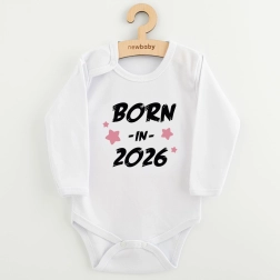 Baby bodysuit with print New Baby Born in 2026, pink