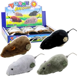 Užsukama pliušinė pelė – žaislas vaikams ir katėms