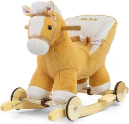 Supamas arkliukas su melodija ir ratukais Milly Mally Polly šviesiai rudas