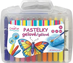 CreaFun gelinės pieštukinės kreidelės 3 viename, nuplaunamos, rinkinys 24 vnt. su teptuku