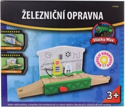 Maxim wooden railway repair shed for wooden train sets