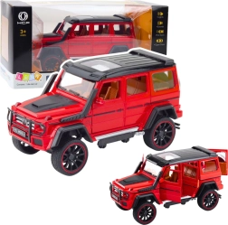Metalinis visureigis su atitraukiamu pull-back mechanizmu, atidaromos durelės, raudonas 1:22