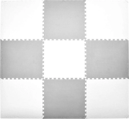 Humbi XXL foam puzzle mat, white and gray, 180 × 180 cm