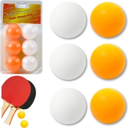 Stalo teniso kamuoliukai – balti ir oranžiniai, 6 vnt.
