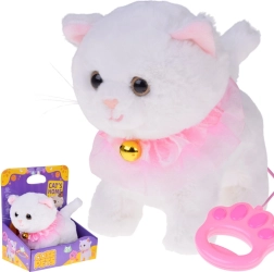 Interaktyvus pliušinis kačiukas su pavadėliu, vaikšto, miaukia ir vizgina uodegą