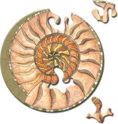 Round mini puzzle CURIOSI Picoli – snail, 33 pieces