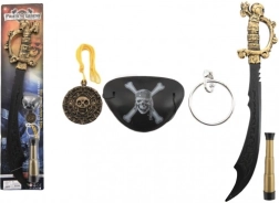 Pirato rinkinys: plastikinis kardas su priedais, 58 cm, ant kortelės