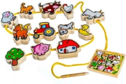 Medinė vėrimo dėlionė Mano pirmieji gyvūnėliai