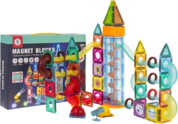 Magnetinės statybinės dėlionės su šviesos efektais, 134 dalys