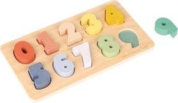 Medinė dėlionė su įdėklais – skaičiai nuo 0 iki 9