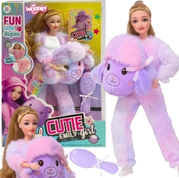 Woopie Royal lėlė Emi su violetiniu avytės kostiumu
