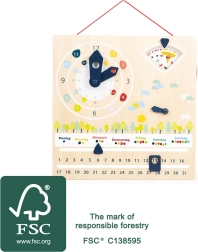 Didaktinis kalendorius su laikrodžiu SMALL FOOT