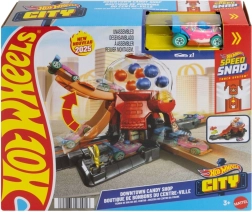 Žaidimų rinkinys Hot Wheels City Kramtomosios gumos parduotuvė ir mašinėlė