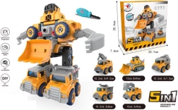 5-i-1 robotas, transformuojamas į transporto priemones, „pasidaryk pats“